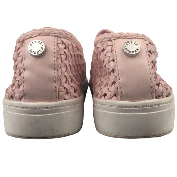 Steve Madden Adly Slip On Shoes Sneakers Woven Leather Blush Pink Size 6 - Picture 8 of 11